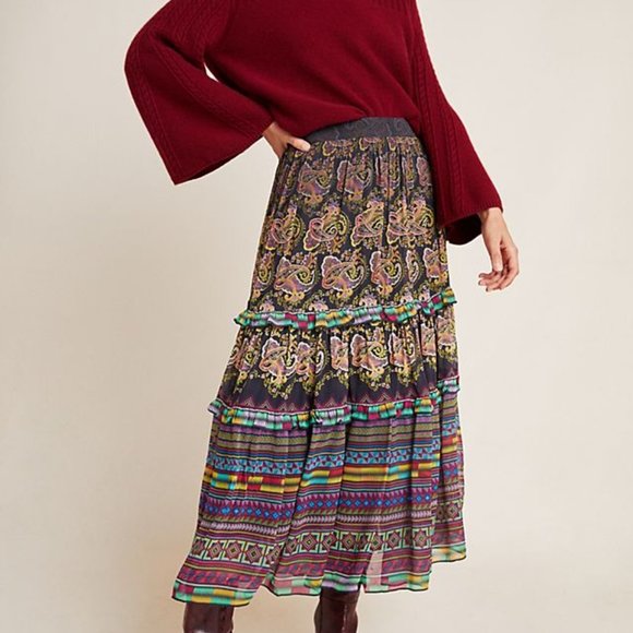 Anthropologie Dresses & Skirts - Anthropologie Tanvi Kedia Cora Tiered Midi Skirt